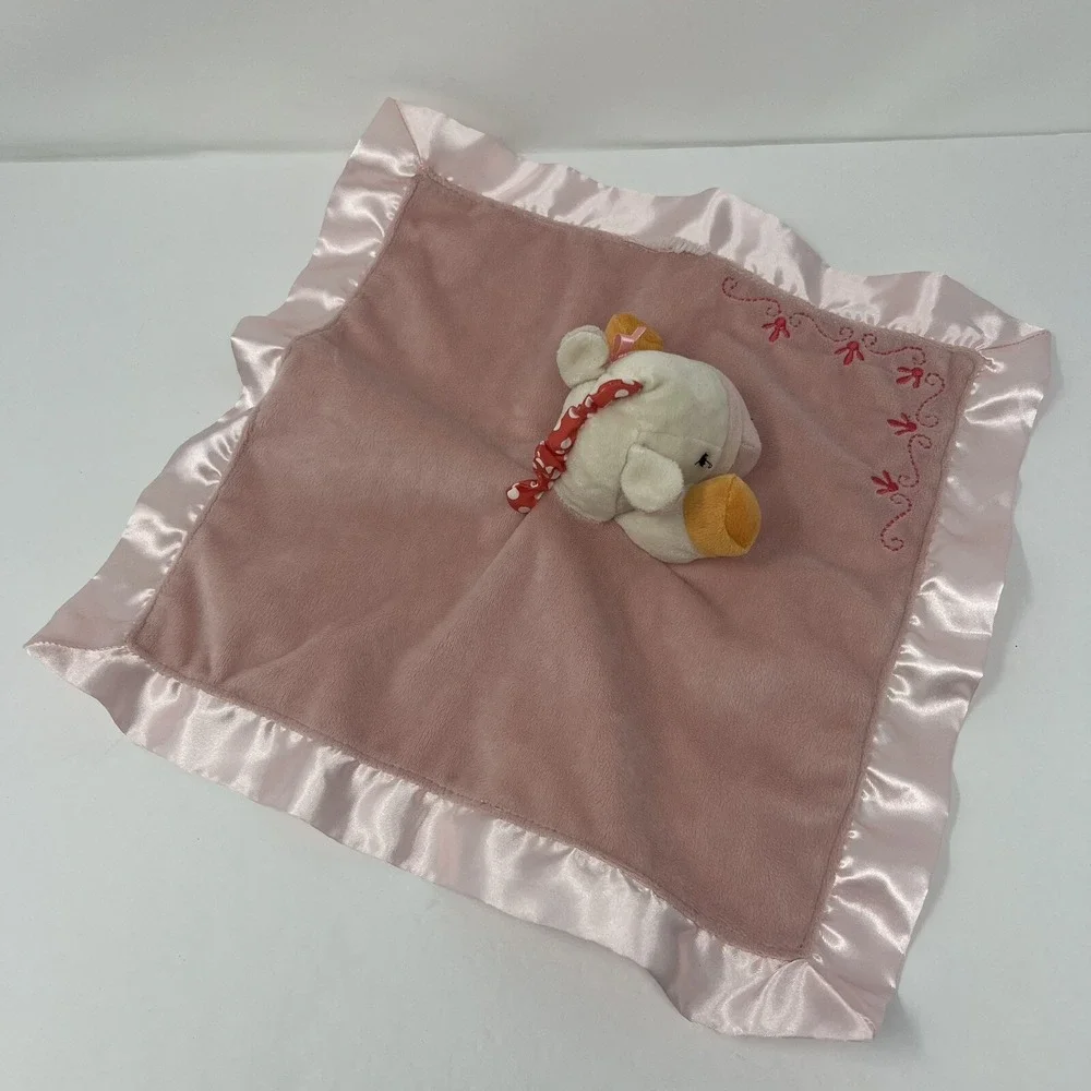 Nurture Security Lovey Pink Cow Plush Stuffed‎ Animal Soft Satin lovies 13 x 14